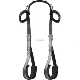 Giocattoli per adulti BDSM Bondage sessuale Coscia Sling Bed Restrizioni Kit con polsini regolabili Gambe Strap Bondage Corda Manette per coppia