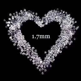 Lucite 50pcs 1.7mm Loose Moissanite Fg Color Round Shape Brilliant Cut Loose Beads for Jewelry Making Total 1.0 Carat