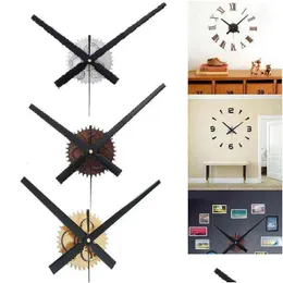 ساعات الحائط Dreamburgh 3D Clock Creative Wooden Gear DIY Moster Movement Mechanism Set 3 Colors Home Decor Kit Tool H12 DHAUM