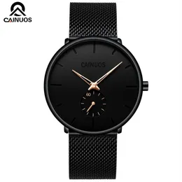 CAINUOS Moda Uomo Orologi Top Orologio al quarzo da uomo Casual Slim Mesh Steel Orologio sportivo impermeabile Relogio Masculino2225