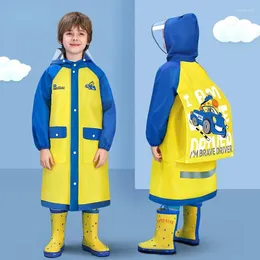 Regenmäntel Kinderregenmantel Jungen Wasserdichter Ganzkörper-Grundschulrucksack mit Schultasche und