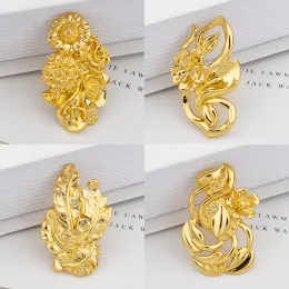 Rings Copper Women's Ring Fashion Flower Geometric Texture Finger Gold Plated Ring Personality Rings Jewelry Party Tail Ring