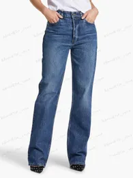 Damenjeans High Street Jeans mit geradem Bein für Frauen Herbst Winter Baumwolle Vintage Denim Hose Lange Jean Hose Streetwear Weiblich 2023 T240129