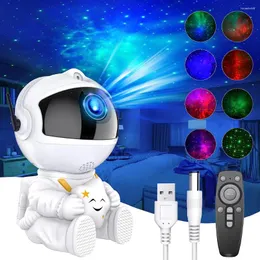 Gece Işıkları Astronot Galaxy Star Projector Starry Sky Light Yatak Odası Led Bul Nebula Odası Dekor Hediyeleri Aile Aşıkları