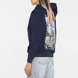 Kadın Hoodies Aich Mirror At Hayvan Grafik Baskı Kapşonlu Sweatshirt Kadın Uzun Kollu Kadın Kazak Vintage Casual Lady Top 2024