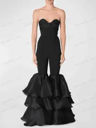 Zweiteilige Damenhose, modisch, elegant, hochwertig, eng, geschichtet, Rüschen, Flare, Bodysuit, Jumpsuits, Outfit, Geburtstag, Abend, Cocktail, Party, Club, T240129