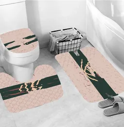 All-Match adanmış banyo kaymaz mat pedalı tuvalet matı dekoratif kapak çizgili resim