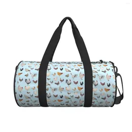 Borsone Pollo Borsa da viaggio felice Animale da fattoria Divertente allenamento Sport Grande palestra colorata Coppia Fitness all'aperto personalizzato