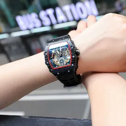Os melhores relógios de luxo da Suíça Relógio de trítio rico estudante masculino moda coreana Tourbillon oco mecânico luminoso bonito high-end
