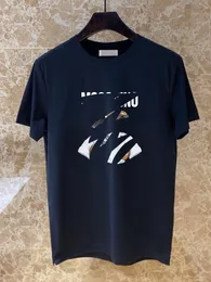 Мужские дизайнерские футболки с полосками, модная черно-белая футболка с коротким рукавом, роскошная футболка с буквенным узором, размер 2024130-15