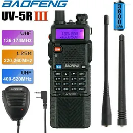 Walkie Talkie Baofeng UV-5R III 3800MAH TRI-Band VHF/UHF CB CB مقاوم للماء ثنائي الطريق هوائي HF Transceiver Houder