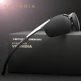 Veithdia marca designer dos homens óculos de sol alumínio magnésio polarizado uv400 óculos de sol ciclismo esportes masculino ao ar livre óculos 6592 240127