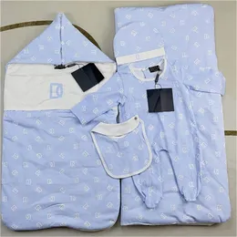 Baby Designer newborn boys and girls baby climbing wear Simple long-sleeved cotton onesie sleeping bag five-piece hip hop climbing suit D01