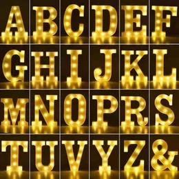 야간 조명 알파벳 편지 LED 귀여운 조명 램프 번호 생일 벽 웨딩 파티 침실 장식 홈 액세서리