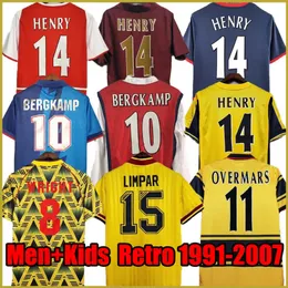 Arsen Retro Soccer Jersey Henry Highbury Home Away Long Hermes Football Shirts Bergkamp Vieira Reyes Adams Galla Wright 91 92 98 99 01 02 04 05 06 07