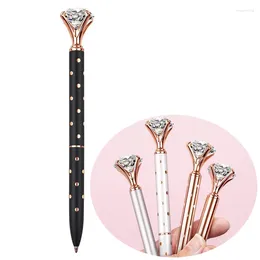 Glitter Duży Diamond Crystal Pen Ballpoint Student Student Pomiar Office Business 1,0 mm Metal Rhinestone Financial Ball Point