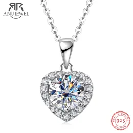 Collane Anujewel 1ct D Colore Heart Moissanite Pendant 925 Sterling Silver 40+2+3cm Need Wedding Gioielli all'ingrosso