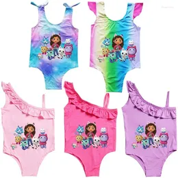 Vestidos de menina crianças Gabby Cat roupa de banho Gabby's Dollhouse Maiô de uma peça para bebês meninas crianças roupas de praia