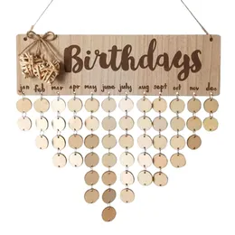 DIY Chritsmas Birthday Special Days Reminder Board Home Hanging Decor Wooden Calendar Sign Planner Board Hanging Ornament 240118