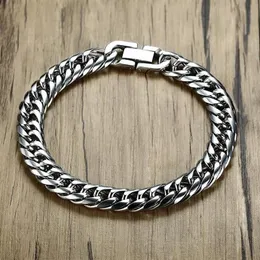 Link Chain Miami Cuban Link Mens Bracelet In Silver Tone Stainless Steel Heavy Armband Pulseira Bileklik Male Jewelry 8-14 Mm 21-209m