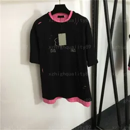 Designerskie tshirt damskie t-shirt damskie ubranie Fałszne dwuczęściowe koszulka z krótkim rękawem moda luksusowy wszechstronny top fajne tshirty dla kobiety letnie koszulki