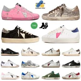 Sapatos Casuais Dourados Novo lançamento Itália Marca Mulheres Super Star Hi-Star Sapatos Luxo Sliver Branco Preto Lantejoulas Clássico Do-Old Dirty Designer Man Sneakers Treinadores