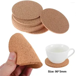 Tapetes de mesa 1 Pcs Rodada Natural Cortiça Plain Coaster Coffee Tea Cup Mat Pad Isolamento Térmico