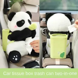 Creative Car Tissue Box Car Interior Decoration Cute Women's Car Armest Box Tissue Box Trash Can 2-in-1 240127