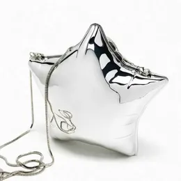 Evening Bags Acrylic Silver Star Shape Evening Party Bag For Women Luxury Designer Handbag Purse 2024 New In Fashion Mini Shoulder Crossbody