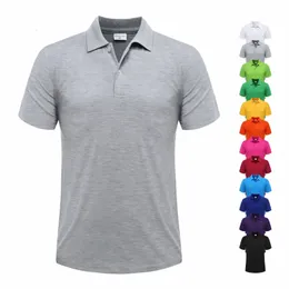 Lapela masculina verão manga curta camisa polo casual com nervuras respirável de alta qualidade solto roupas de trabalho 240130