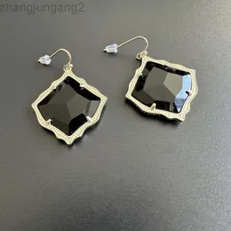 Designer kendras scotts Jewelry Fashionable k New Kirsten Large Multi Cut Black Glass Earrings with Texture Earrings Minimalist Earstuds Geometry
