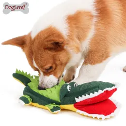 Toys Dog Snuffling Toy Pet Snuffling Dental Care Tuggning Plush Pet Toys Dog Foods som döljer Training Crocodile Model Drop Shipping