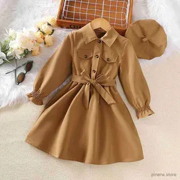 Girl's Dresses hibobi 3-piece Toddler Girl Fashionable Lady Style Solid Color Long Sleeve Shirt Dress Belt Hat