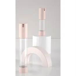 15, 30 мл, розовая вращающаяся безвоздушная бутылка-пресс, вакуумная бутылка для дозирования эмульсии, настольная безвоздушная бутылка294T