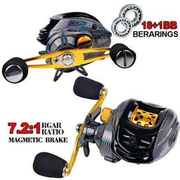 Baitcasting Fishing Reel 181bb 8kg Max Drag 72 1 Gear Ratio Metal Line Cup Sea Jig Wheel for Bass Carp Pike Tackle 240127