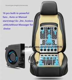 Car Seat Covers Ventilated Cooling Massage Cushion For All Cars Automotive Speed Adjustable 16 Fans Functional Powerful Pad