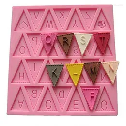 Baking Moulds Letters Mold Triangle Alphabet Silicone Mould Cupcake Decorating Tool Fondant Candy Chocolate Gumpaste Nonstick Pastry