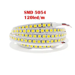 Umlight1688 SMD 5054 LED Strip 60LED 120 LED Esnek Bant Işığı 600LEDS 5M ROLL DC12V 5050 2835 5630 Soğuk Beyaz272G'den daha parlak