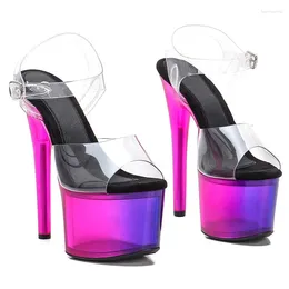 PVC Sandals Laijianjinxia 17cm/7inches الموضة العلوية المثيرة Sexot High Heel Platform Party Women Pole Dance Shoes 018 5565