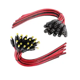 10pcs 5.5*2.1 mm Male Female Plug 12V Dc Power Pigtail Cable Jack for Cctv Camera Connector Tail Extension 12V DC Wire power cable