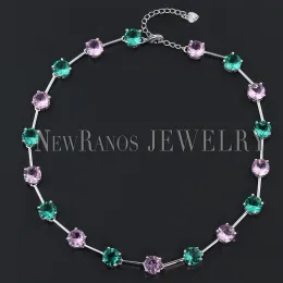Moment Newranos Natural Crystal Stone Choker Halsband Multicolor Stone Necklace Statement Smycken för kvinnor Fashion Jewelry NFX0012004