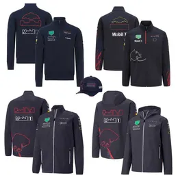 Nowa wersja Zestawy wyścigowe Męskie kurtki dla mężczyzn Windbreakers F1 Racing Bluza wiosna i jesienne zespoły z kapturem w tym samym stylu Rozdaj logo kapelusz numer 1 11