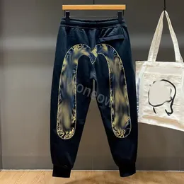 Högkvalitativ Eviss Jeans Casual Harajuku Y2K Men's Gym Joggers JPN Fashion Märke M Tryckt breda ben Shorts Summer Men Clothing Big M Black Pants Hip Hop Pants S-3XL