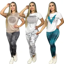 Spring News Women's Tracksuits T-shirt pants disual fashion suit suit 2 قطعة مجموعة مصممة Tracksuit J2953