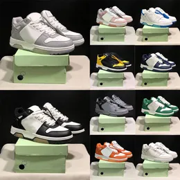 Ow offes Out Office Sneaker Casual Designer Shoes Fashion Women Mens Midtop Sponge Pink Light Grey Black White Low Tops Panda Ooo For Walking Platform Trainers