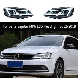 For VW Jetta Sagitar MK6 LED Headlight Assembly 12-18 Head Lamp DRL Daytime Running Light Streamer Turn Signal Auto Parts High Beam