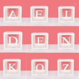 Party Decoration Cyuan A-Z Letter Namn Transparent Balloon Box Baby One Blocks Boy Girl Gift Wedding Decor Dowch Birthday220L