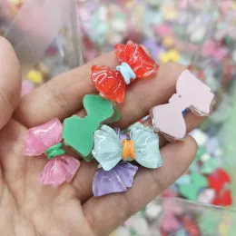 Lucite 500pieces 1527mm DIY Jelly Candy Bow kurdele çıkartması Yarım boncuklar, Kadın Çocuklar İçin Scrapbook Saç Pilet Mücevher Yapımı Aksesuarları