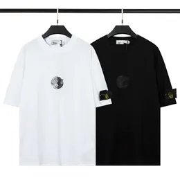 스톤 디자이너 티셔츠 섬 최고의 품질 그레이스 테톤 남자 티셔츠 단색베이스 짧은 슬리브 티셔츠를 가진 클래식 완장
