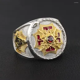 Кольца-кластеры Sovereign Grand Inspector General 33-градусное масонское кольцо из стерлингового серебра 238a